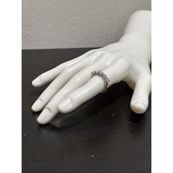 Unbranded Jewelry - Vintage Estate-Style 925 Sterling Silver Bow Band Ring w/ Rhinestones Size 6